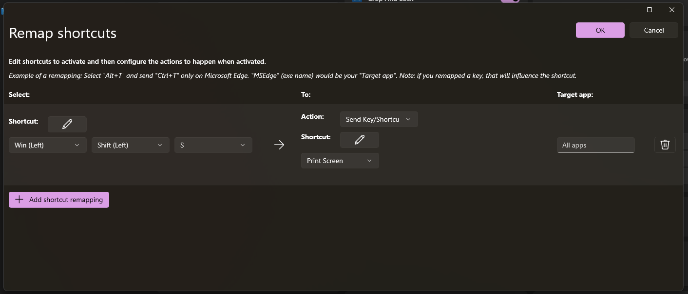 PowerToys Keyboard Shortcuts Configuration